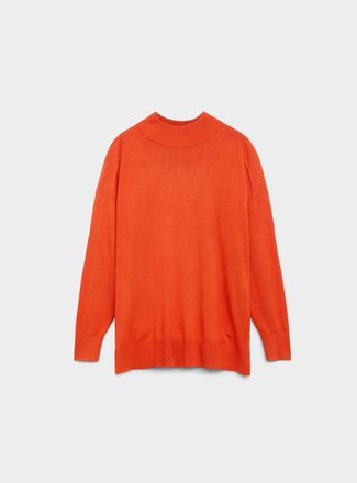 Contemporaine Womens Mock neck solid Tunic Top sweater