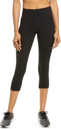 Sweaty Betty Power Workout Crop Pocket Leggings in Black at Nordstrom, Size X-Small