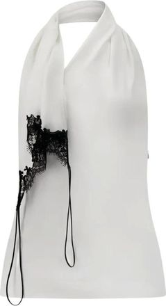 Fidan Novruzova Tops, Dames, Wit, M, Leer, Priscilla Slip Top