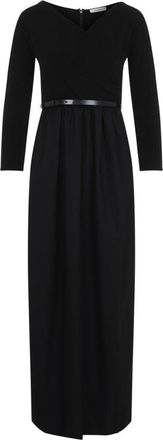 Max Mara Black Dress With V-Neckline And Flowing Skirt