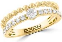 Effy Diamond Double Band Ring in Gold at Nordstrom Rack, Size 7