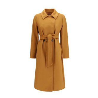 Max Mara Bcollag Belted Coat - Coats - Mujer - Marr&oacute;n - 2XS