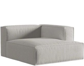 MICADONI Modulare Design Chaiselongue Nuria mit Armlehne rechts - Strukturstoff