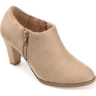 Journee Collection Sanzi Heeled Ankle Bootie in Taupe at Nordstrom Rack, Size 7.5