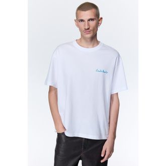 H&M Loose Fit T-shirt in White/claude Monet at Nordstrom, Size Medium