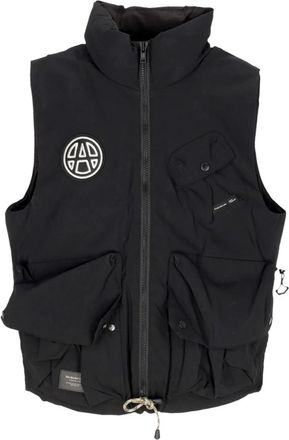 Acupuncture Zwarte Winter Donsjas met Hoge Kraag - Heren - Bodywarmers - Zwart - M - Polyester - Jassen