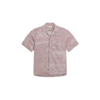 Woolrich Bowling Overhemd met Korte Mouwen - Heren - Korte mouwen Overhemden - Roze - M - Katoen - Overhemden