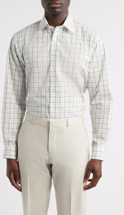 Nordstrom Traditional Fit Check Non-Iron Cotton Dress Shirt in Green-Blue Windford Plaid at Nordstrom, Size 16.5 - 36