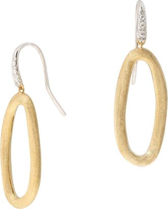 Marco Bicego Jaipur Oval Link Diamond Hook Earrings in Yellow/White Gold at Nordstrom