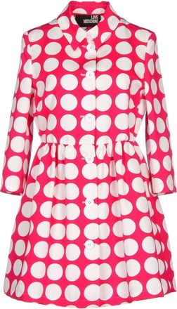 Moschino Love Moschino Red & White Polka Dot Tretch Coat Size XS