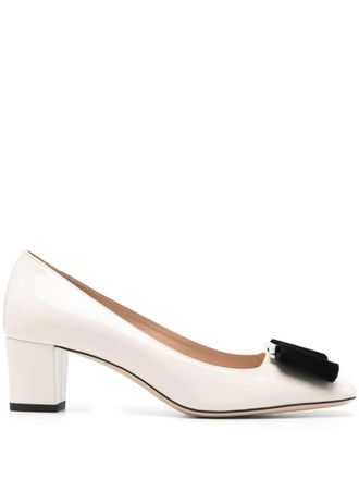 Tom Ford 50mm T-plaque pumps - women - Calf Leather/Patent Calf Leather/Calf Leather/Rubber/Velvet - 38.5 - Black