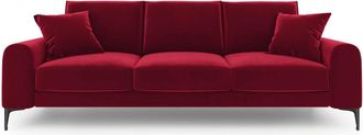 BLOOMINGLOFT 4-Sitzer Designsofa Madara mit Samtbezug - Beine Schwarz
