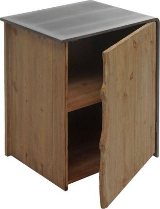 Hhg non utilizzato] Comodino armadietto design industriale 598 60x50x40cm legno di abete naturale e nero