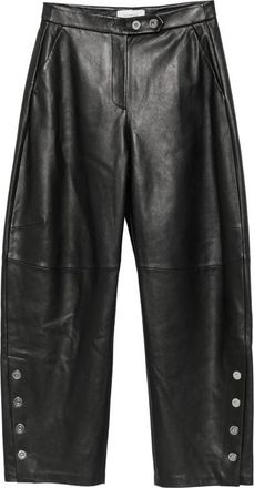 Sportmax Button-embellishment Leather Trousers