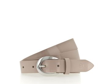 Tamaris Lederg&uuml;rtel TAMARIS Carolin Silver, Damen, Gr. 11,5, grau (taupe), Materialmix, G&uuml;rtel Lederg&uuml;rtel, weiches Lack-Rindleder mit hochgl&auml;nzendem Finish
