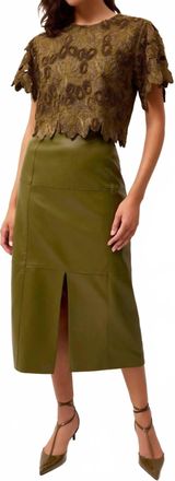 Marie Oliver Elliott Midi Skirt In Juniper Green