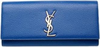 Saint Laurent Pre-owned Cassandre Clutch - Dames - Vintage Accessoires - Blauw - ONE Size - Leer - Vintage