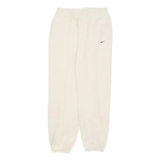 Nike Broeken, Dames, Beige, M, Katoen, Fleece Trainingsbroek Kokosmelk/Zwart