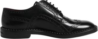 Dolce & Gabbana Zwarte Leren Derby Formele Schoenen - Heren - Nette schoenen - Zwart - 41 1/2 EU - Leer - Schoenen