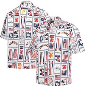 Reyn Spooner Mens Reyn Spooner White San Francisco Giants Americana Button-Up Shirt at Nordstrom, Size Medium