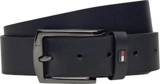 Tommy Jeans Denton 3.5 Leather Belt - Heren - Riemen - Zwart - 110 CM - Leer - Accessoires