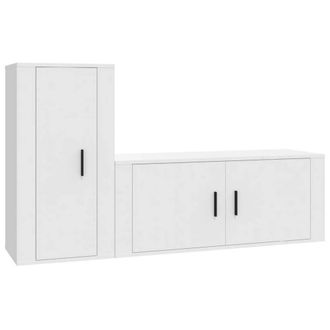 Berkfield Home 2 Piece TV Cabinet Set White Engineered Wood