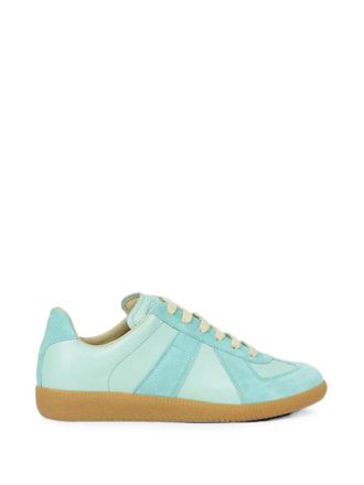 Golden Goose Pastel Turquoise Low-Top Sneakers with Suede Overlays