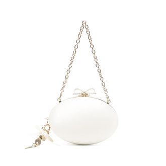 Self Portrait Bow-detail Oval Clutch Bag