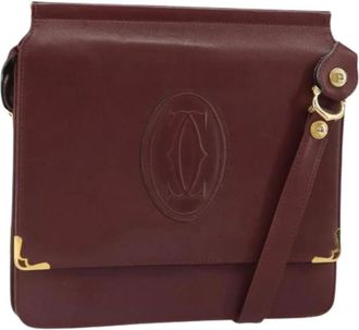 Cartier Pre-owned Cross Body Bags, female, Red, Size: ONE SIZE Pre-owned Leather Shoulder Bag