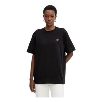 Karl Lagerfeld Tops, Dames, Zwart, S, Katoen, Ikon T-shirt