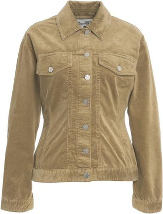 Baum Und Pferdgarten Fitted Corduroy Jacket With Classic Collar And Metallic Accents