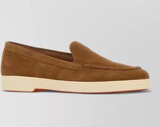 Santoni suede yalta loafers round toe rubber sole