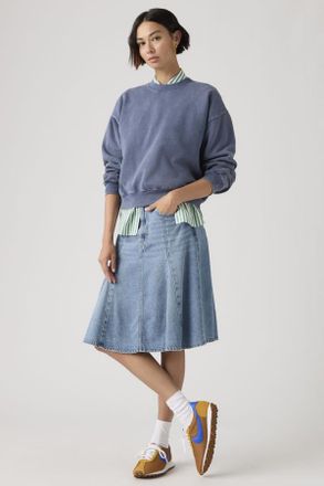 Levi's Falda Godet Lightweight hasta la rodilla - Mujer - 23 - Azul / Good Grades
