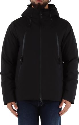 Outhere Black Technical Adjustable Hooded Waterproof Jacket