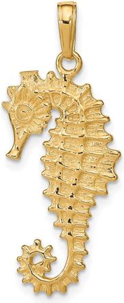 Diamond2Deal 14k Yellow Gold 3-D Seahorse Pendant