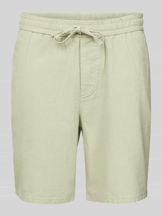 Only & Sons Regular Fit Shorts aus Baumwoll-Leinen-Mix Modell LINUS in Hellgruen, Gr&ouml;&szlig;e S