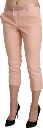 Ermanno Scervino Pink Low Waist Skinny Cropped Capri Womens Pants