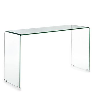 Oresteluchetta Consola en cristal curvado transparente cm. Al.70 x l.125 x p.40