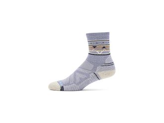 Smartwool Hike Light Cushion Zig Zag Valley Mid Crew Socks Womens Crew Cut Socks Shoes Chalk Violet : LG (Womens Shoe 10-12.5)