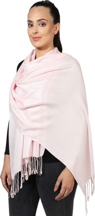 World of Shawls Pashmina Style All Seasons Handcrafted Wrap Shawl Stole Scarf (Pale Pink)