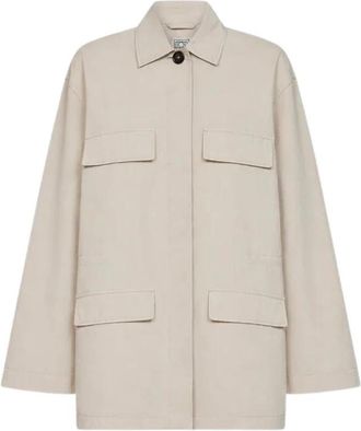 Toteme Jack met kraag en trekkoord - Dames - Zomerjassen - Beige - M - Jassen