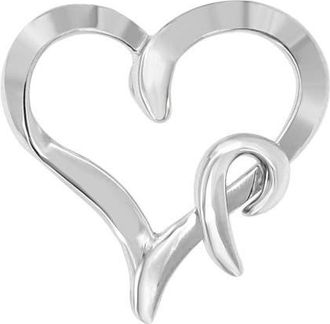 House of Brilliance 925 Sterling Silver Heart Shaped Pendant Necklace in White at Nordstrom