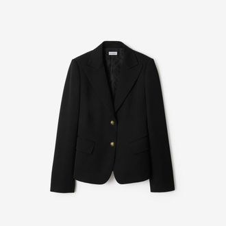 Burberry Grain de Poudre Wool Tailored Jacket, Size: 02