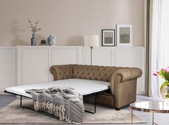 HOME AFFAIRE 3-Sitzer »CHARENTE, optionale Schlafsofa, Chesterfield-Sofa, Bettfunktion« mit edler Knopfheftung und typischen Armlehnen, B/T/H 198/89/74 cm