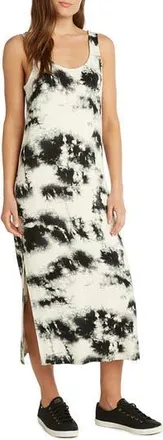Matty M Tie Dye Sleeveless Midi Dress in Black at Nordstrom Rack, Size X-Small