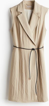 H&M Blazerkleid mit Bindeg&uuml;rtel - Beige