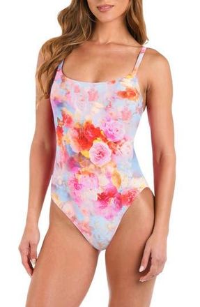 L'agence Remi Floral Print One-Piece Swimsuit in Pink Multi at Nordstrom Rack, Size Small