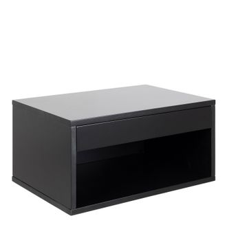 Furniture To Go Cholet Square Bedside Table with 1 Drawer in Black