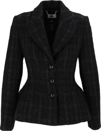 Elisabetta Franchi Tailored Flared Peplum Hem Jacket