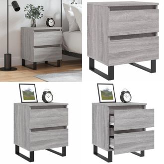 vidaXL Comodino Grigio Sonoma 40x35x50 cm in Legno Multistrato - Comodino grigio - Comodino con cassetti